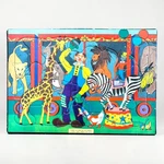 Built Rite Sta-n-place Puzzle Circus With Clown Giraffe Zebra Lion Tiger Vtg. Fixed Price $10.00.