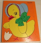 Vintage Wooden Tray Playskool Puzzle 330-28 10PCS 2-4 Year Chicken Eg. Fixed Price $19.96.