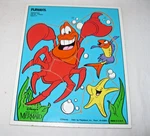 Vintage Playskool The Little Mermaid Sebastian Wooden Puzzle Disney 238-02. Fixed Price $7.99.