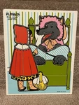 Vintage Playskool 12PC Little Red Riding Hood Wooden Puzzle 290-08. Fixed Price $9.99.