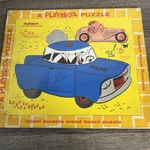 Vintage Playskool #360-21 Police Car Wood Tray 18 Piece Board Puzzle Inlays New. Fixed Price $29.99.