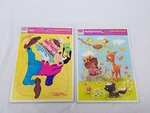 Vtg Whitman Frame Tray Puzzle Lot Walt Disneys Goofy & Spring Flowers Complete. Fixed Price $11.99.