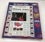 White Mountain Puzzle - Boston Globe Historic Victory (obama) New 2008. Fixed Price $22.00.