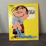Vintage 1952 Playskool Peanuts Linus 'sigh' Wooden Puzzle 10 Pieces Ages 2-5. Fixed Price $20.00.