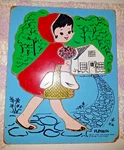 Vintage Playskool Little Red Riding Hood 13-PIECE Wooden Puzzle #185-23. Fixed Price $15.99.