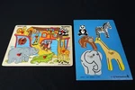 Wooden Childrens Puzzles 1977 Judy Instructo 5 Pc Zoo Animals 2002 Noah's Ark. Fixed Price $29.95.