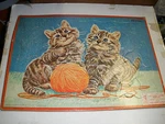 Vintage Milton Bradley Inlay Tray Puzzle #4508-9 Cats With String From 1955. Fixed Price $15.29.