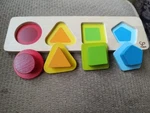 First Shapes Toddler Wooden Learning Puzzle Made 4 Little Hands Euc. Fixed Price $5.35.