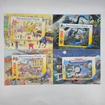 Ravensburger Puzzle Lot Of 4 100 Piece Xl Dinosaurs Thomas Fireman Madeline. Fixed Price $20.00.