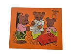 Vintage Playskool Three Bears 185-10 Wooden Puzzle 20 Pieces. Fixed Price $18.00.