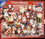 White Mountain Jigsaw Puzzle "crazy Santas" 1000 Pieces Christmas Holidays Usa. Fixed Price $14.99.