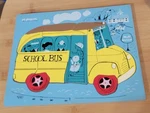 Vtg 60S Playskool School Bus Puzzle 330-18 Sturdy Thick Wood Tray Style 15 Piece. Fixed Price $9.95.