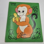 Vintage Wooden Puzzle Playskool Monkey Shines 165-4 7 Pieces 2 To Years. Fixed Price $12.00.