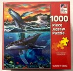 Sunset Swim Whale Great American Jigsaw Puzzle Factory 1000 Pc #8714 Sealed. Fixed Price $10.00.