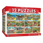 Masterpieces Folk Art Jigsaw Puzzle 12-PACK Bundle Adults & Family Fun. Fixed Price $29.98.