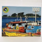 Leap Year 2001 19"X26" Ancud Lake Boats 1000 Piece Puzzle Sealed With Box Wear.. Fixed Price $24.99.