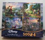 Thomas Kinkade Disney 500 Pcs 4 Puzzles Fantasia, Tangled & Lady The Tramp. Fixed Price $29.99.