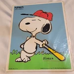 Playskool Peanuts Snoopy Superstar Baseball Wooden Puzzle 230-17. Fixed Price $9.99.