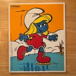 Vintage Playskool Puzzle Wooden Smurfette Skating 325-3 Peyo 1982 Rare. Fixed Price $14.99.