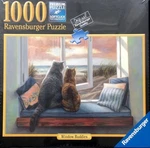 Ravensburger Window Buddies 1000 Pc Jigsaw Puzzle Cats Beach Art 27X20 14+ Yr. Fixed Price $19.90.