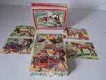 Vintage 1950S Hermann Eichhorn Wooden 12 Block Puzzle Animals Set West Germany. Fixed Price $18.00.