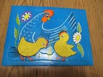 Sta-n-place Inlaid Furry Puzzle Chicken. Fixed Price $5.99.