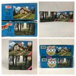 (2) 500 Piece Jigsaw Puzzle Rose Art Burney Falls Ca Cottage At Eastnor Sealed. Fixed Price $15.00.