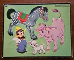 Vintage 1955 Whitman Farm Animals Frame Tray Inlay Puzzle No. 4421 29. Fixed Price $8.00.