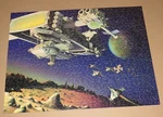Vintage 1975 Springbok Puzzle - Space Gypsies Assembled Missing Piece. Fixed Price $18.00.