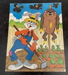 Golden Vintage Bugs Bunny 99 Pc Puzzle Complete With Tasmanian Devil Scarecrow. Fixed Price $9.99.
