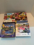 Lot Of 4 Various Jigsaw Puzzles 500 By Dowdle,master Pieces, Etc Used #36. Fixed Price $24.50.