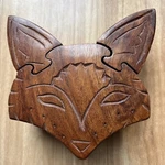 Matr Bloomie Primitive Wood Carved Fox Puzzle. Fixed Price $25.95.