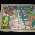 Melissa & Doug Playful Pets 12-PIECE Wooden Jigsaw Puzzle, Item #2932. Age 3+. Fixed Price $15.48.