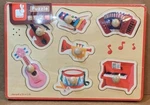 J07053 Instrument Sounds Fleurus Puzzle, Wooden & Musical, Janod From Juratoys. Fixed Price $20.00.