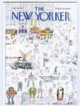 New Yorker Magazine January 16 1971 Saul Steinberg City Madness Nm. Fixed Price $212.50.
