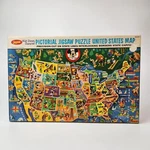 Vintage Jaymar Walt Disney Mickey Mouse United States Map Puzzle Chunky. Fixed Price $29.99.