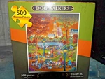 Dog Walkers Dowdle Folk Art Jigsaw Puzzle 500 Piece 16X20 Evening Scene. Fixed Price $11.99.