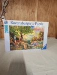 Rare 2000 Piece Ravensburger Jigsaw Puzzle - 2013 Idyllic Wildlife Forest Deer. Fixed Price $29.98.
