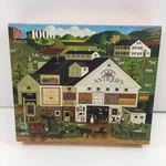 Charles Wysocki's Americana Mb 1000 Piece Puzzle 4679-26 Market Antiques Quilts. Fixed Price $29.99.