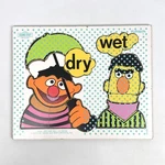 Vtg 1973 Playskool Sesame Street Bert Ernie Wet Dry 12PC Wooden Puzzle Usa 315-3. Fixed Price $14.99.