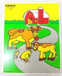 Vintage Playskool 186-02 Farm Cows Chickens Barn Wooden Piece Puzzle (F2) (27). Fixed Price $17.71.
