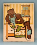 Vintage Playskool Three Bears Wooden Tray Puzzle #290-04 13 Piece Usa. Fixed Price $9.95.