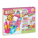 Shopkins 5 Assorted Puzzles Set Wood Storage Box, Fun And Enjoyable. Fixed Price $8.99.