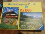 Ravensburger 2 X 1000 House The Alps Spring Piece Jigsaw Puzzle. Fixed Price $29.95.