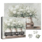 1000 Piece Puzzle White Flower Vase Soft Grace Art Jigsaw Game For Adults. Fixed Price $16.99.