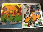 Lot Of 2- Vintage Wood Playskool Puzzles Horse 186-07 Old Woman Shoe 290-09. Fixed Price $19.99.