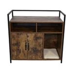 Rustic Brown Wooden Cat Litter Box Enclosure, Spacious Hidden Wit. Fixed Price $149.46.