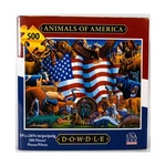 Dowdle Folk Art Puzzle Animals Of America (500 Pieces) Nm. Fixed Price $25.00.