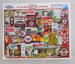 White Mountain Puzzle Fill Her Up Gas Station Service Pumps 1,000 Pc. 2014, New. Fixed Price $34.99.