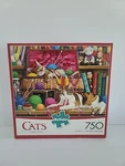 New Hard To Find! Buffalo 'cats Comfy Spot' 750-PIECE Puzzle 24"X18" Made Usa. Fixed Price $19.95.